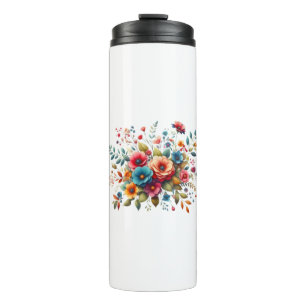 Garrafa Térmica Desenho de Flores Bonitas-58576