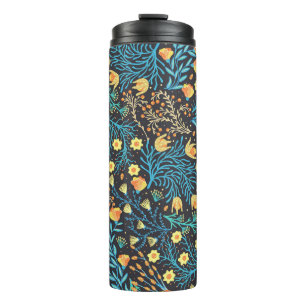 Garrafa Térmica Desenho De Mão Floral: Criativo Sem Olho
