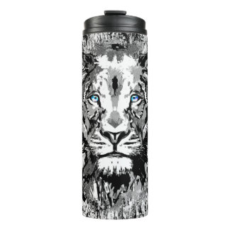Garrafa Térmica Desenho do Retrato de Leão da cinza - Tumbador Tér