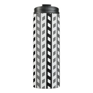 Garrafa Térmica Desenho Geométrico, cinza, preto, branco,