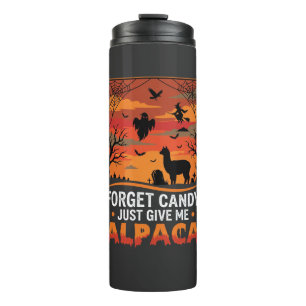 Garrafa Térmica Desenho Vetorial de Alpaca Esquecendo Doces de Hal