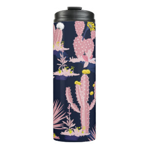 Garrafa Térmica Deserto Chic: Pastel Cactus Bloom