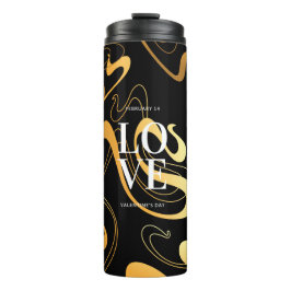 Garrafa Térmica Design abstrato amarelo e preto clássico