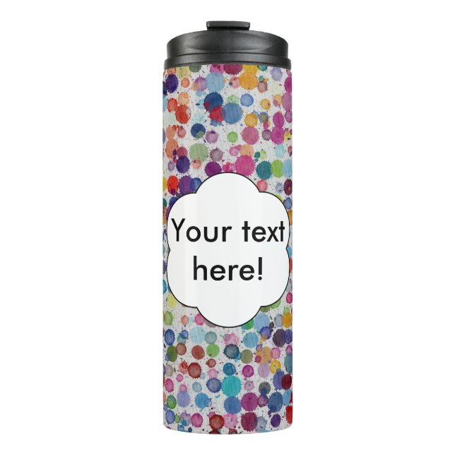 Garrafa Térmica Design abstrato de splatters coloridos (Frente)