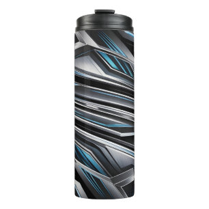 Garrafa Térmica Design Abstrato Dinâmico de Metálicos Interligados
