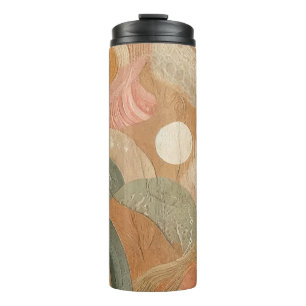 Garrafa Térmica Design Abstrato Retro Vintage Boêmio Terroso