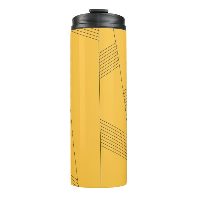 Garrafa Térmica Design abstrato simples, amarelo, moderno (Frente)