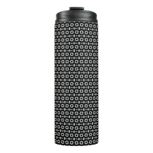 Garrafa Térmica Design branco e preto clássico