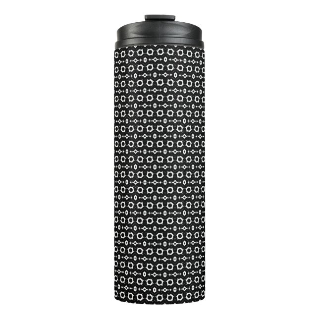 Garrafa Térmica Design branco e preto clássico (Frente)