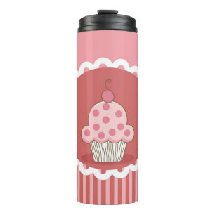 Garrafa Térmica Design cor-de-rosa do cupcake