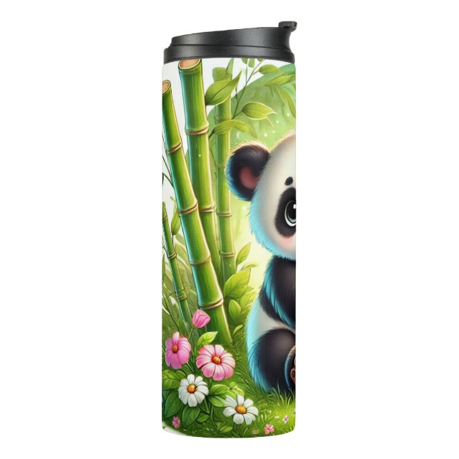 Garrafa Térmica Design da Floresta Bamboo Cute - Cub Panda Adoráve (Giro à esquerda)