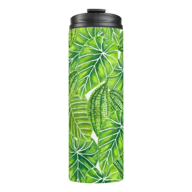 Garrafa Térmica Design das folhas tropicais aquáticas (Frente)