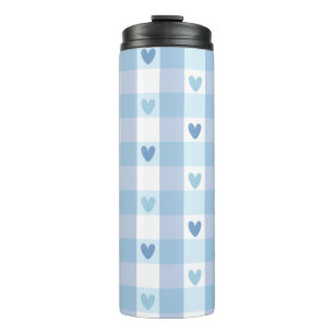 Garrafa Térmica Design de Amor Xadrez Pastel Fofo