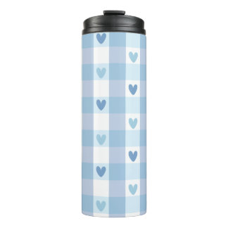 Garrafa Térmica Design de Amor Xadrez Pastel Fofo