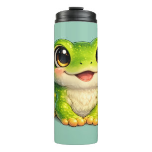 Garrafa Térmica Design de Animal Kawaii de Rã com Olhos Grandes Fo