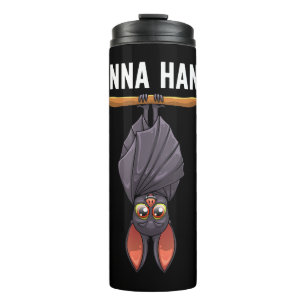 Garrafa Térmica Design De Bat Engraçado Para Homens Bat De Aves No