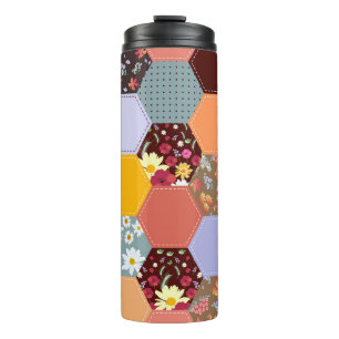 Garrafa Térmica Design de Coloração das Flores de Hexágono Colorid