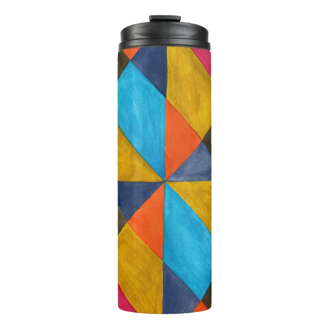 Garrafa Térmica Design de criação de abstrato de aquarela. (Frente)