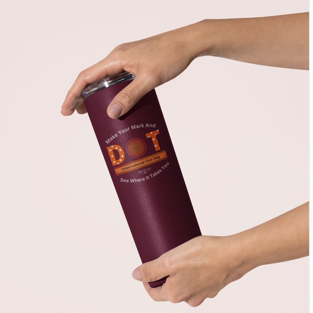 Garrafa Térmica Design de Dia Internacional do Ponto (Criador carregado)