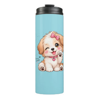 Garrafa Térmica Design de embrulho de caneca de cachorrinho fofo –
