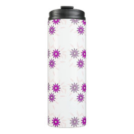 Garrafa Térmica Design de flor branca