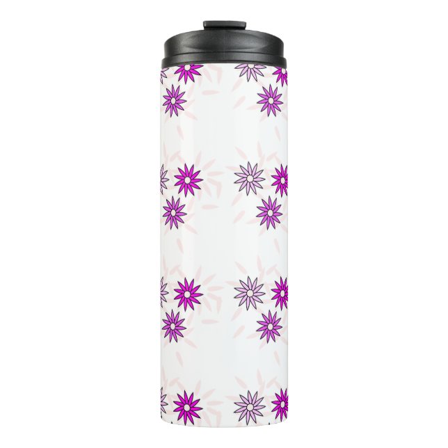 Garrafa Térmica Design de flor branca (Frente)