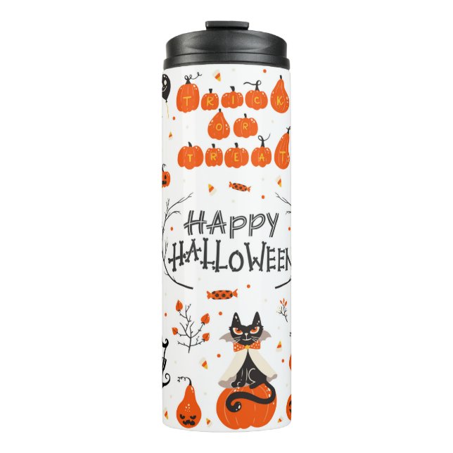 Garrafa Térmica Design de Halloween. Clipes de Halloween com (Frente)