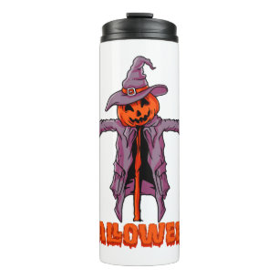 Garrafa Térmica Design de Halloween espantalho para um fantoche de
