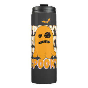 Garrafa Térmica Design de Halloween Fantasma Laranja Fofo Temporad