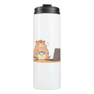 Garrafa Térmica Design de Laptop de Café do Programador Capivara F