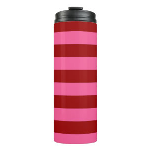 Garrafa Térmica Design de Listras Rosa Vermelho Marinho