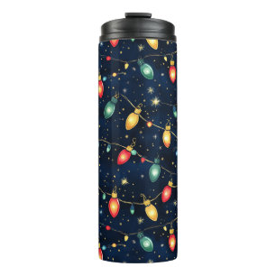 Garrafa Térmica Design de luzes de Natal com brilho brilhante