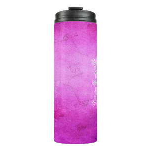 Garrafa Térmica Design de meditação cor-de-rosa Mandala