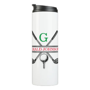 Garrafa Térmica Design de Monograma de Golfe Minimalista Elegante
