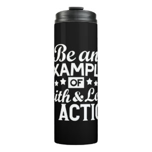 Garrafa Térmica Design de Motivação Cristã - Fé, Amor e Ato