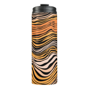 Garrafa Térmica Design de Padrão de Stripes de Onda Sem Costura