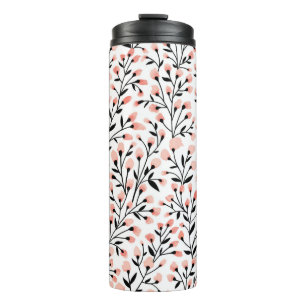 Garrafa Térmica Design de padrão uniforme floral. Ramificação c