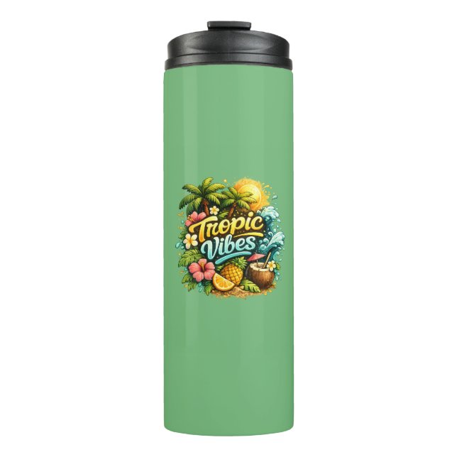 Garrafa Térmica Design de Paraíso Tropical Tropic Vibes (Frente)