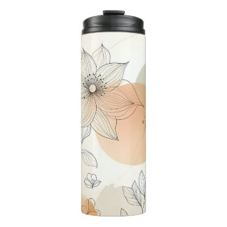 Garrafa Térmica Design de Pastel Floral Soft Minimalista Elegante