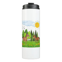 Garrafa Térmica Design de pequenos cavalos para crianças