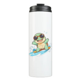 Garrafa Térmica Design de Praia de Verão de Tartaruga Surfista Chi