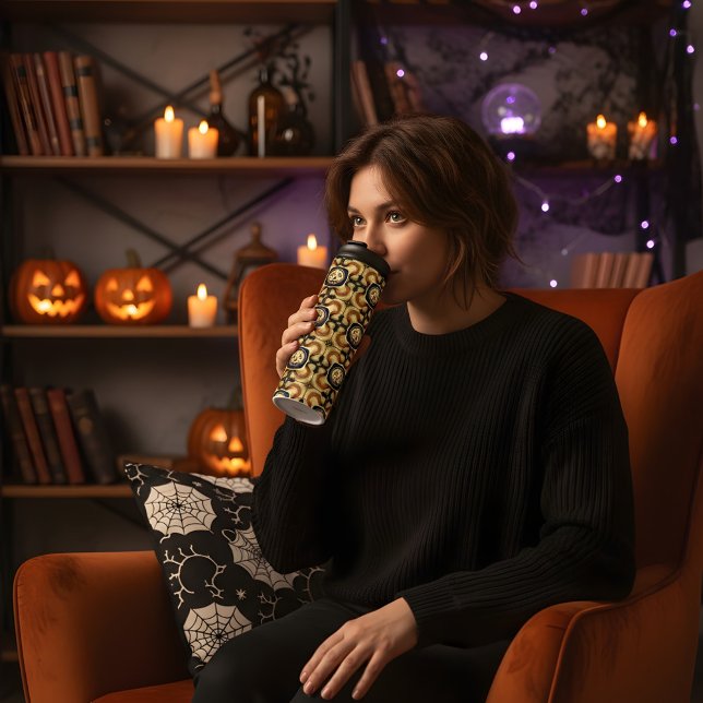 Garrafa Térmica Design de Puff Pop kin Inflado do Halloween (Criador carregado)