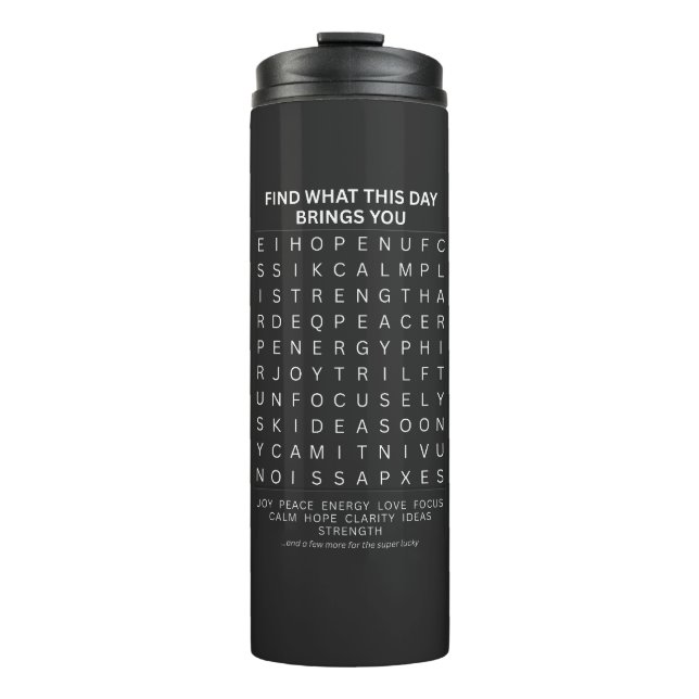 Garrafa Térmica Design de Quebra-cabeça de Pesquisa do Word para M (Frente)
