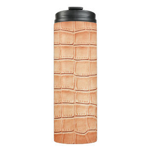 Garrafa Térmica Design de Textura de couro de réptil laranja