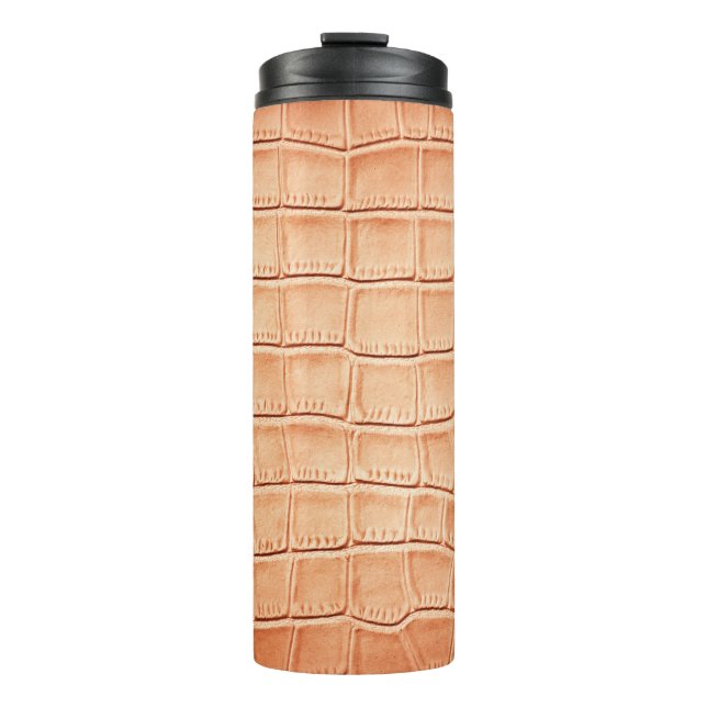 Garrafa Térmica Design de Textura de couro de réptil laranja (Frente)