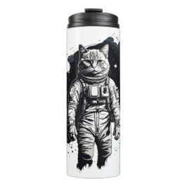 Garrafa Térmica Design do Astronauta de Tinta Preta