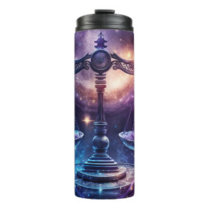 Garrafa Térmica Design em Aquarela do Signo de Libra