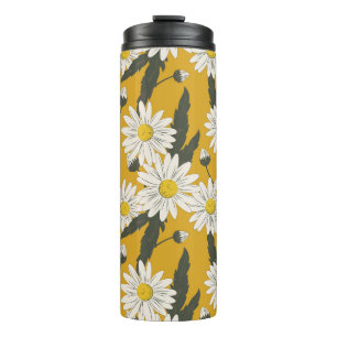 Garrafa Térmica Design floral do cachecol, fundo vintage.