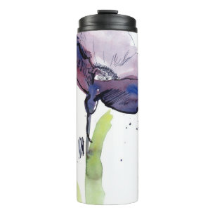 Garrafa Térmica Design floral do verão com abstrato pintado à m