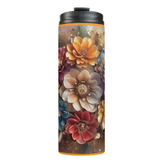 Garrafa Térmica "Design Floral Snowflake" (Frente)